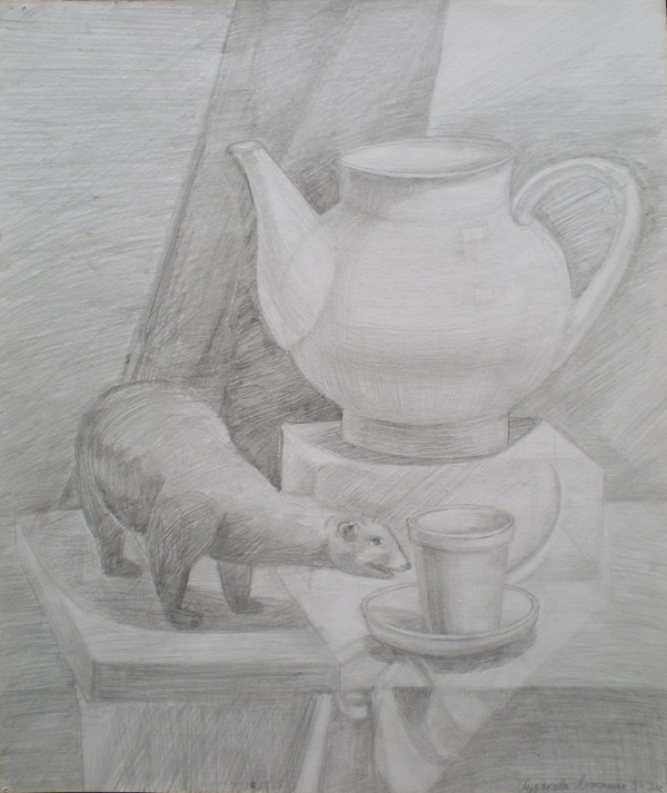 Худякова Анастасия, 12 лет, ,постановка из неск.предметов быта, 2008 г.